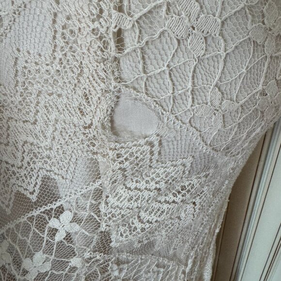 Solitaire Knit 100% Cotton Vintage StyleLace Long Maxi Dress Size XS - Picture 4 of 6